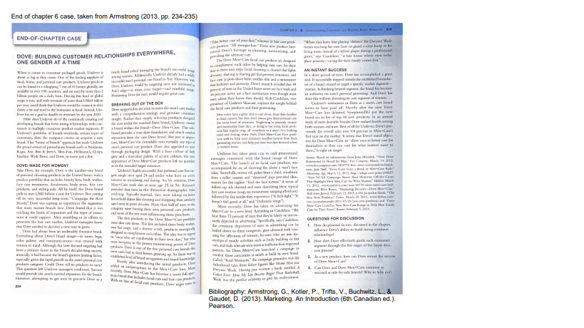 It's a case called Dove: Building customer