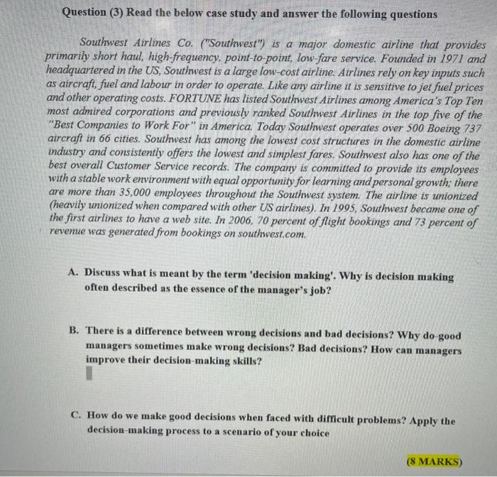 Question (3) Read the below case study and answer