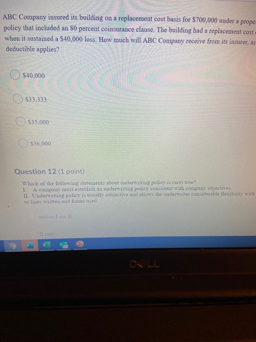 ABC company insured its building on a replacement