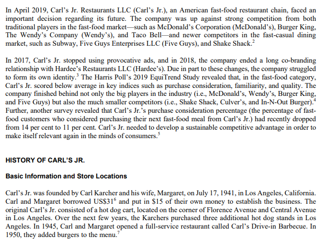 Carls Jr.: Developing a Sustainable Competitive