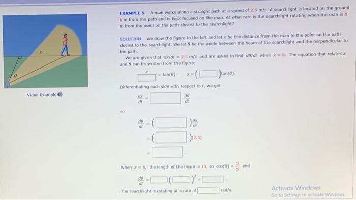 EXAMPLES A man walks along a straight path at a