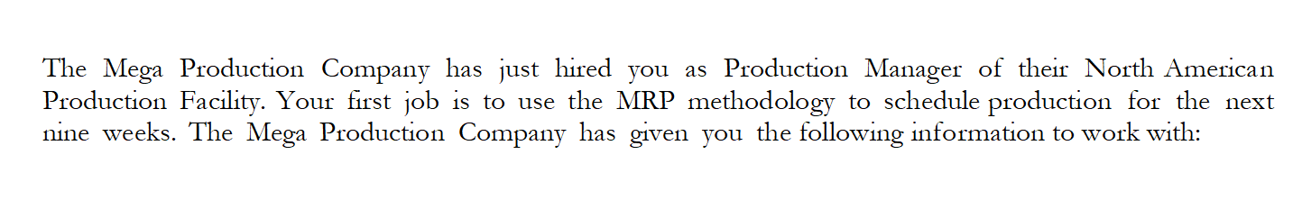 The Mega Production Company has just hired you as