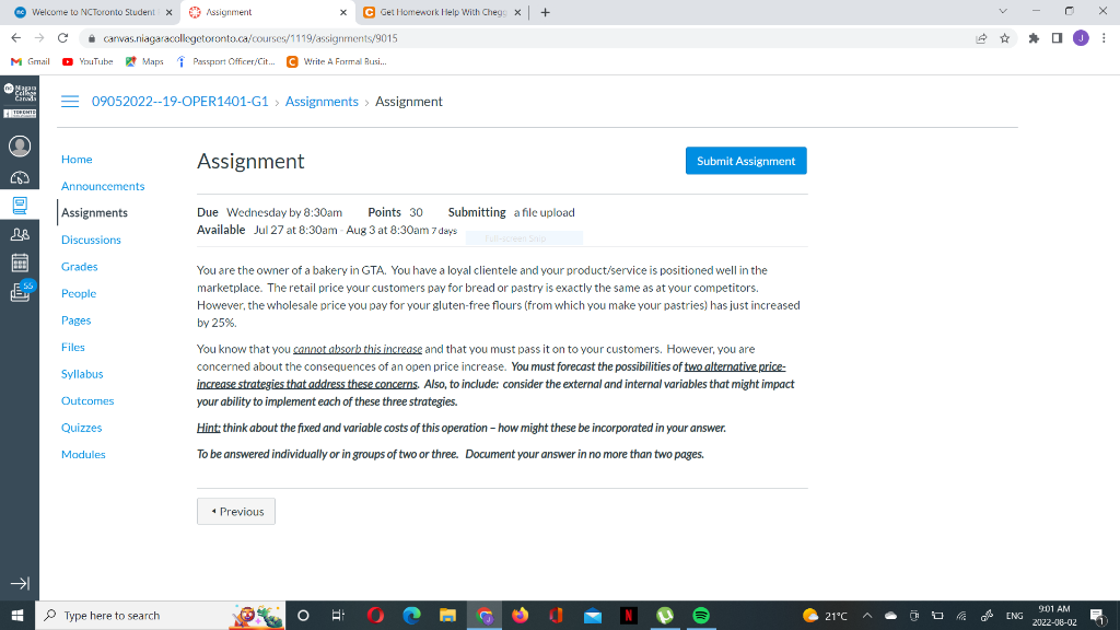 You are the owner of a bakery in GTA. You have a