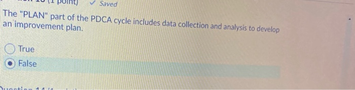 Saved The "PLAN" part of the PDCA cycle includes