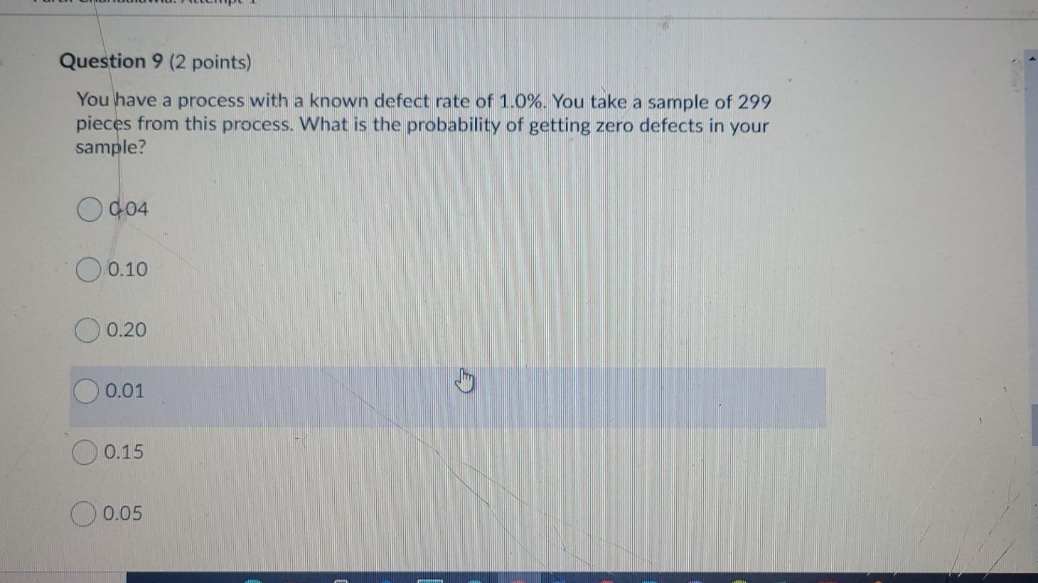 Question 9 (2 points) You have a process with a