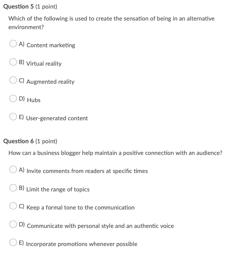 Question 7 (1 point) Why is it important to post