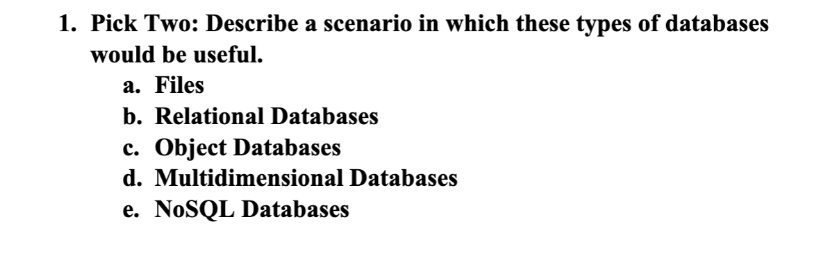 Please pick only from the list and give a