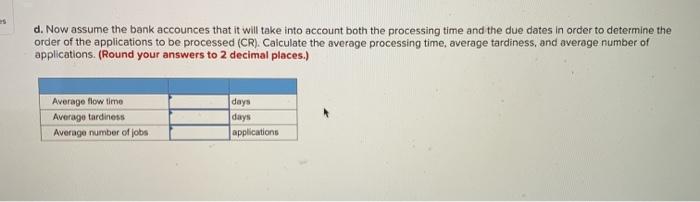 Additional Problem 16-1 (Algo) A bank receives