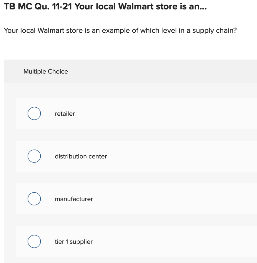 Your local Walmart store is an example of which