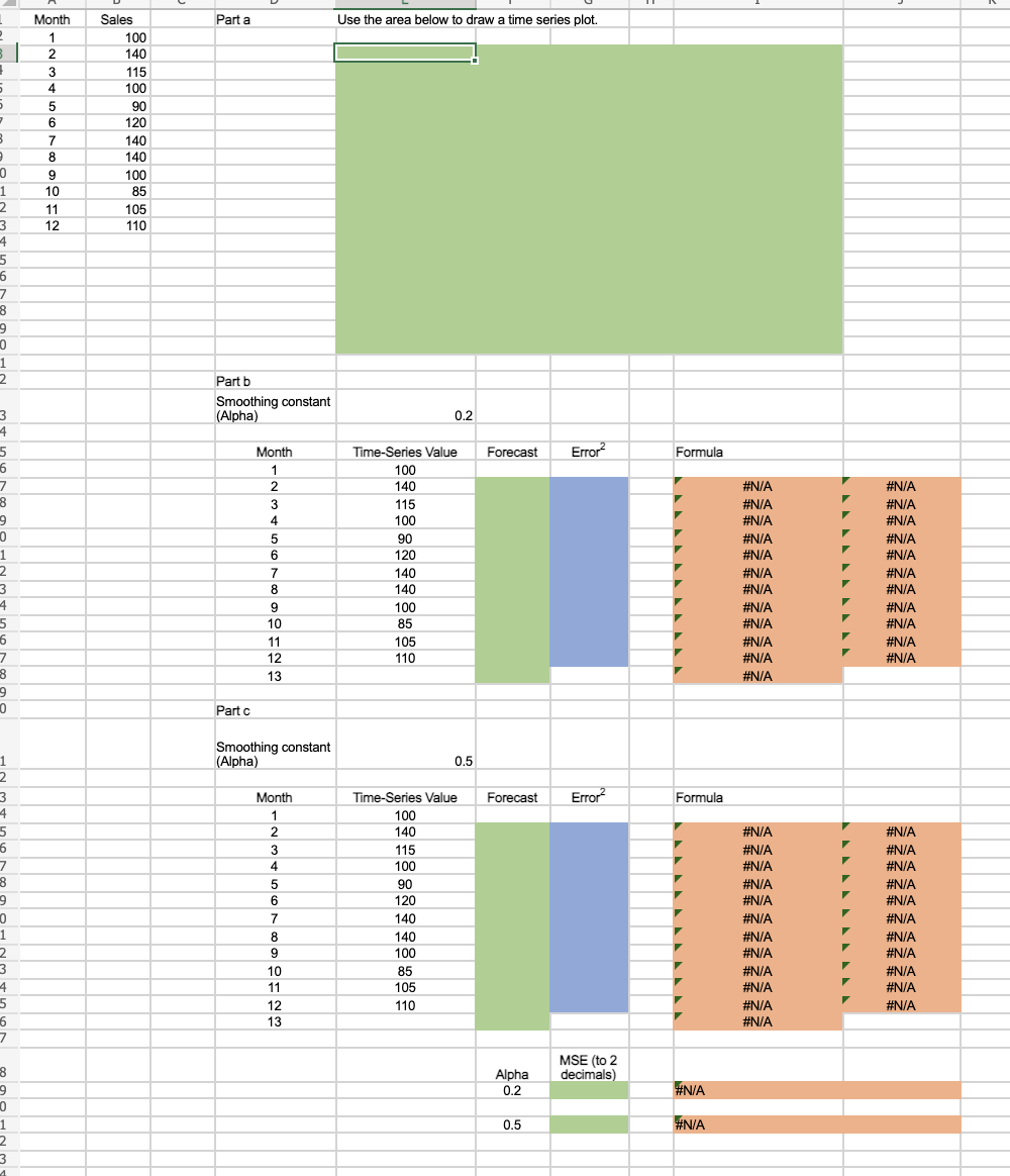 Parta Use the area below to draw a time series