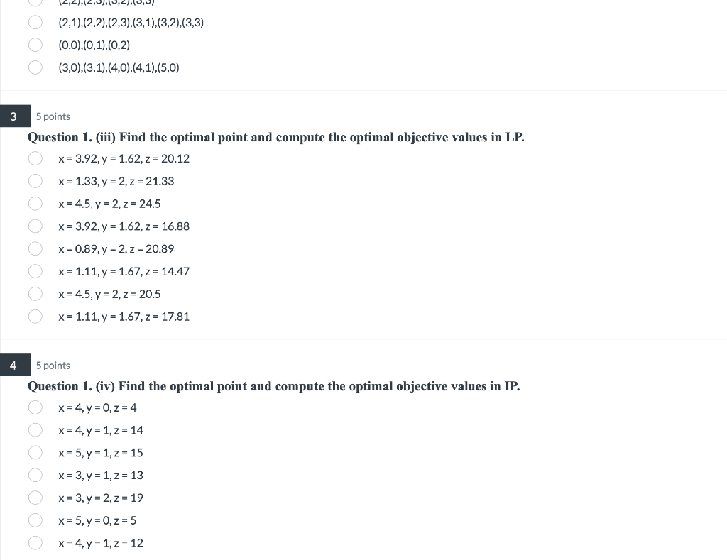 1 10 points An optimization programming model is