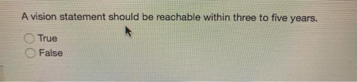 A vision statement should be reachable within