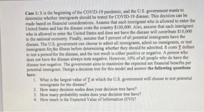 Case 1: It is the beginning of the COVID-19