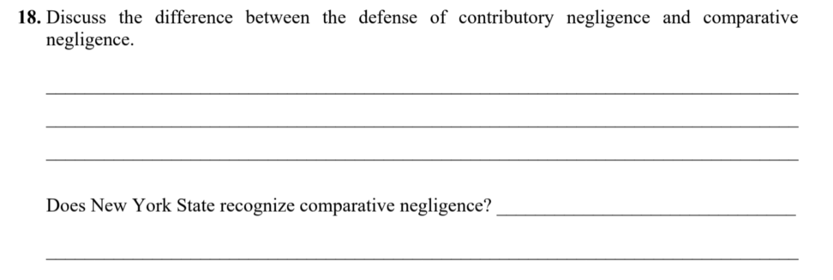 18. Discuss the difference between the defense of