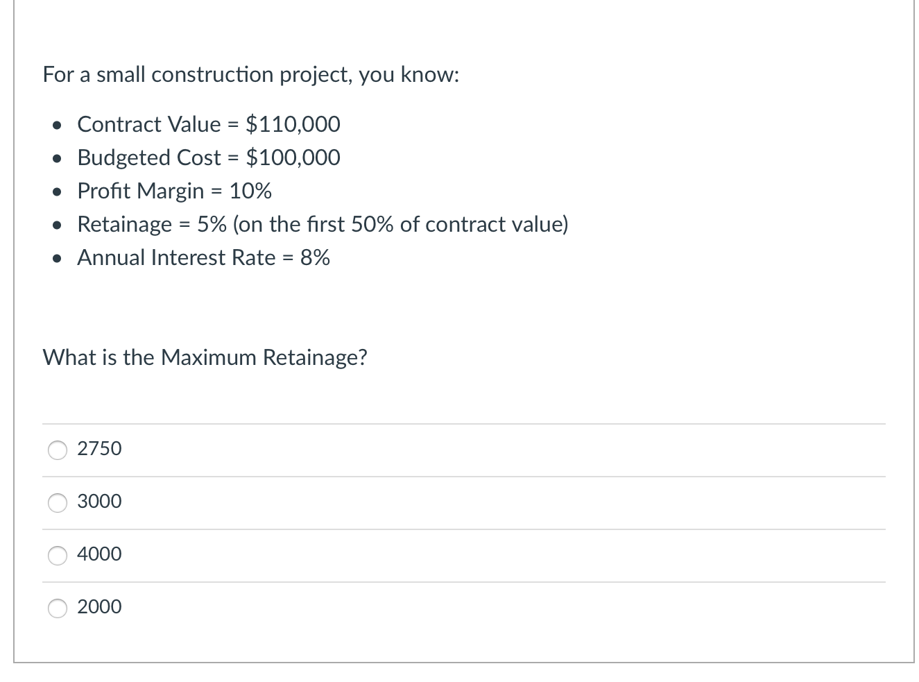 For a small construction project, you know: