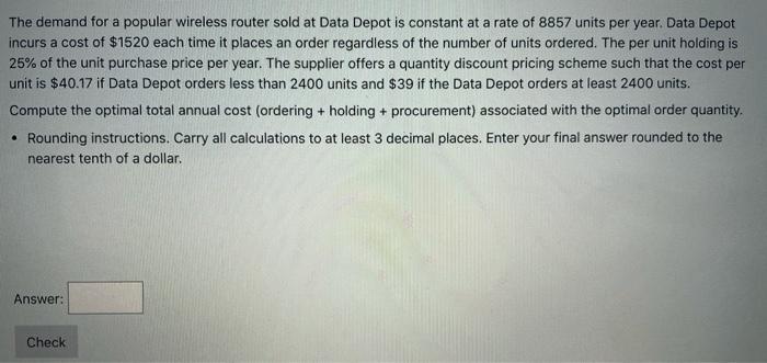 The demand for a popular wireless router sold at