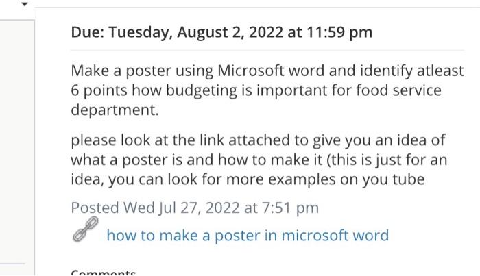 Make a poster using Microsoft word and identify