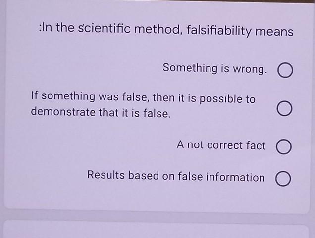 :In the scientific method, falsifiability means