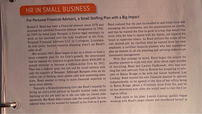 (Human Resource Management) Answer question 2