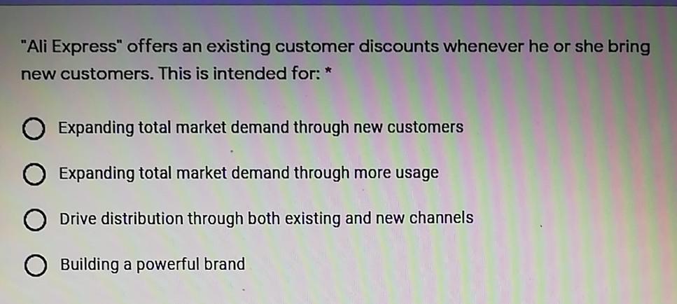 "Ali Express" offers an existing customer