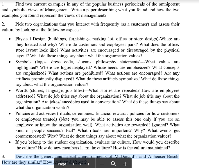 1 Find two current examples in any of the popular