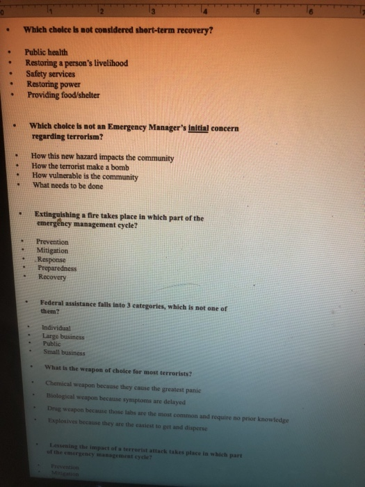 0 Which cholce is not considered short-term