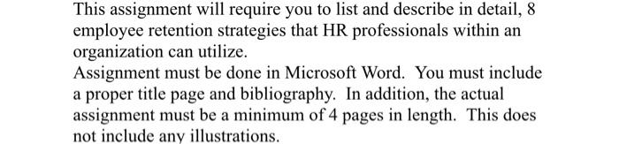 This assignment will require you to list and