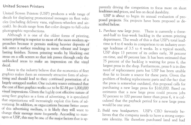 Read this Case study and answer question: Project