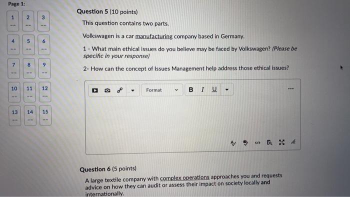 Page 1: 1 2 3 Question 5 (10 points) This