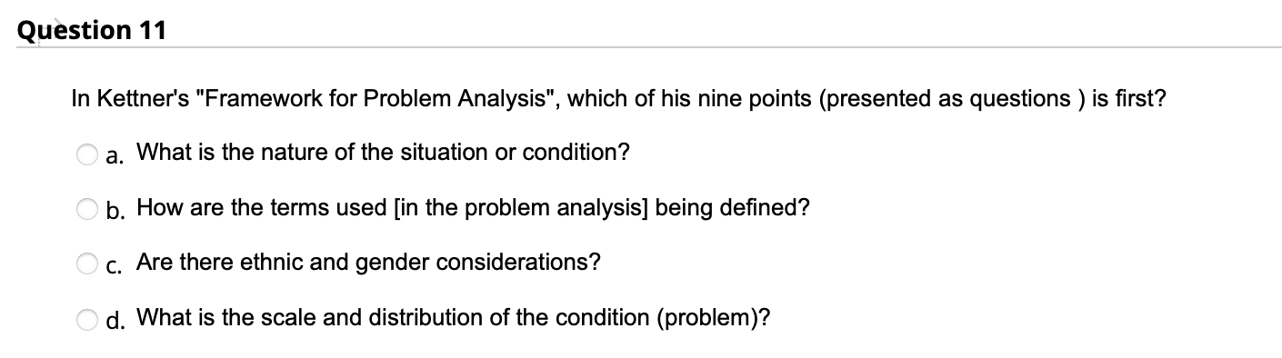 Question 11 In Kettner's