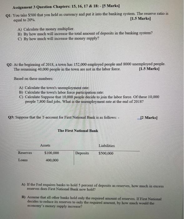 Assignment 3 Question Chapters: 15, 16, 17 & 18:-