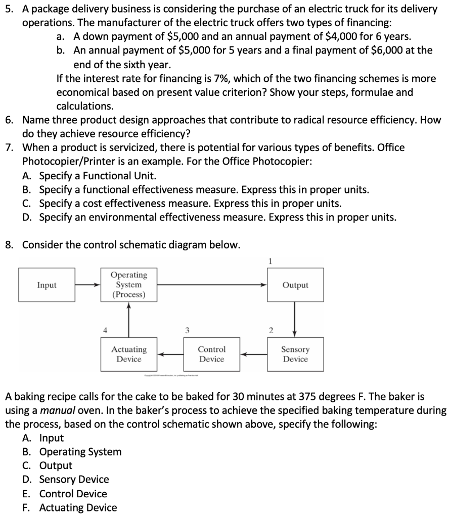 5. A package delivery business is considering the
