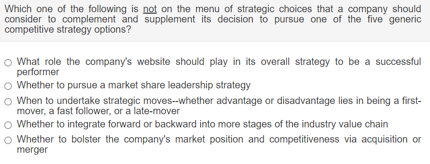 Which one of the following is not on the menu of