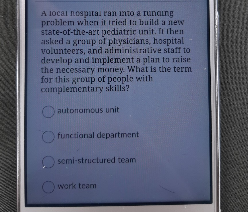 A local hospital ran into a funding problem when