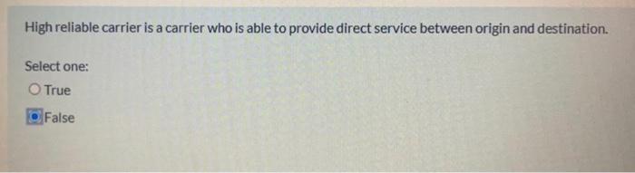 High reliable carrier is a carrier who is able to