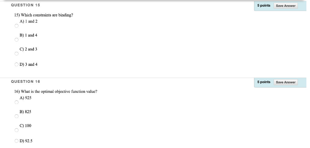 QUESTION 12 5 points Save Answer 12) Assume that