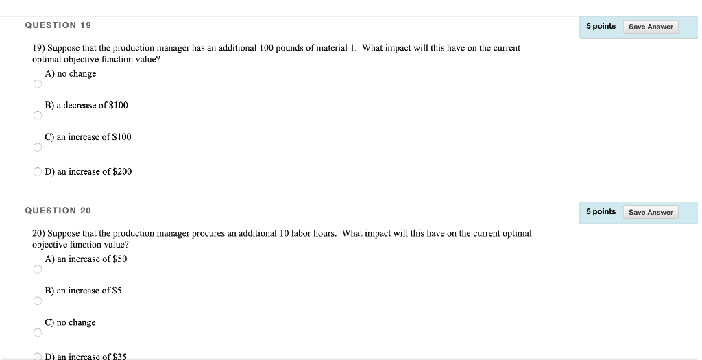 QUESTION 12 5 points Save Answer 12) Assume that