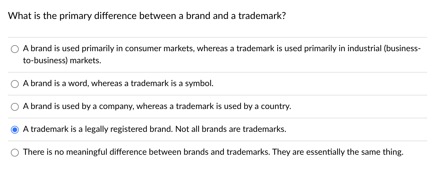 What is the primary difference between a brand