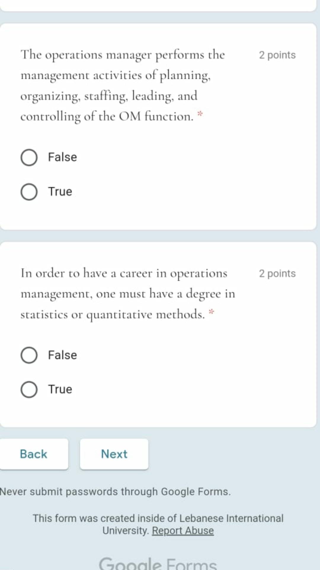 2 points One reason to study operations