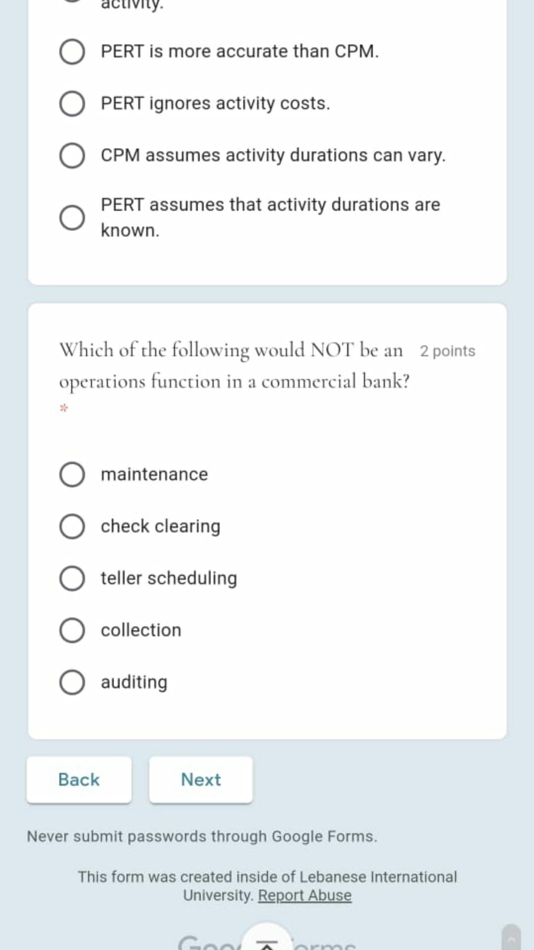 2 points One reason to study operations