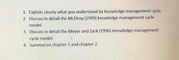 1. Explain clearly what you understand by