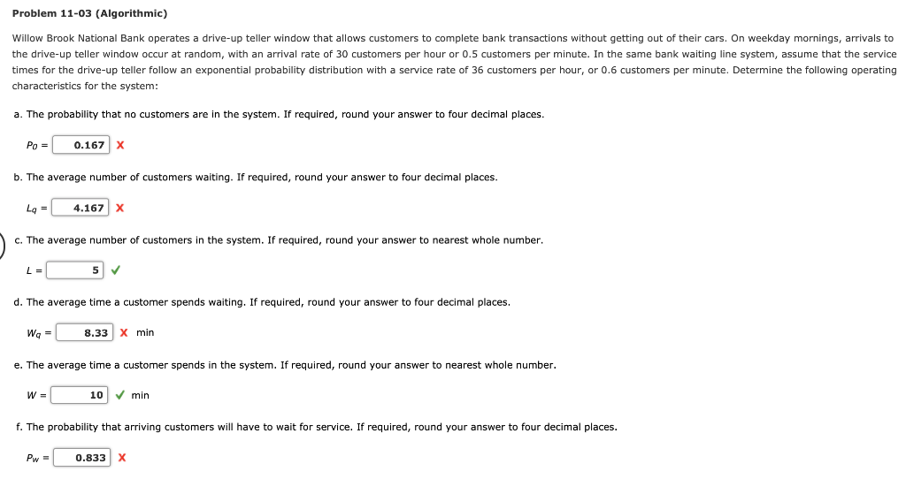Please fix wrong answers Problem 11-03
