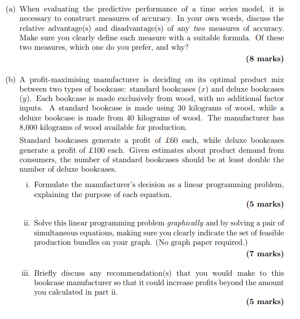(a) When evaluating the predictive performance of