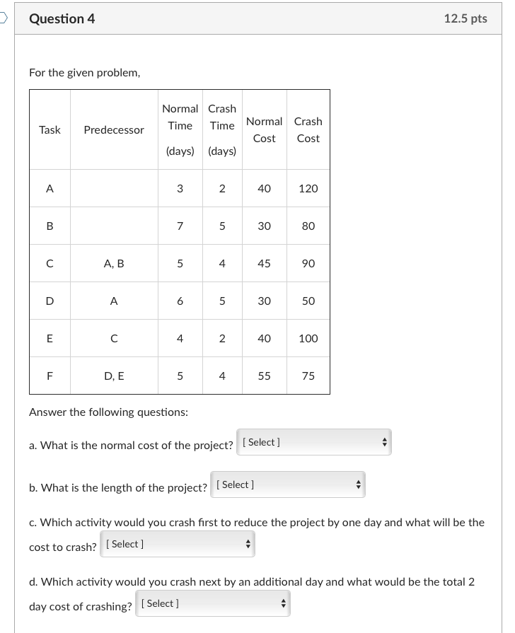 For the given problem, Answer the following