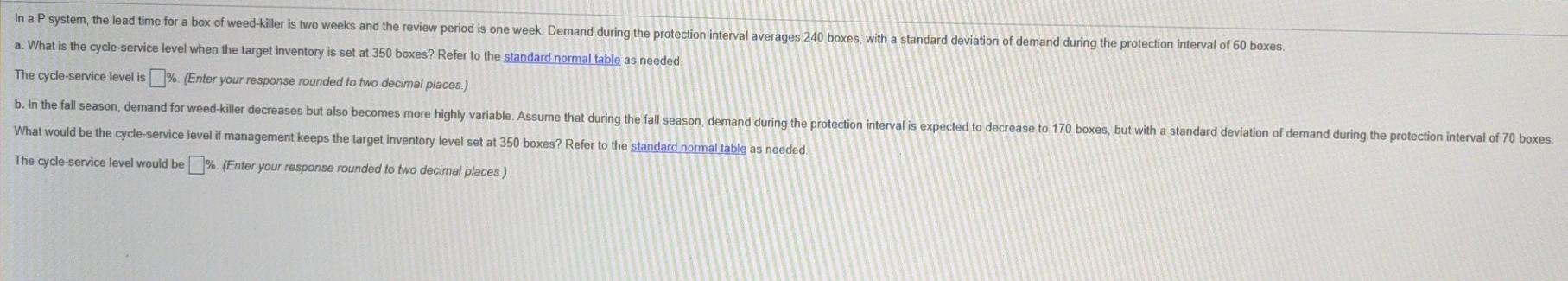 In a P system, the lead time for a box of