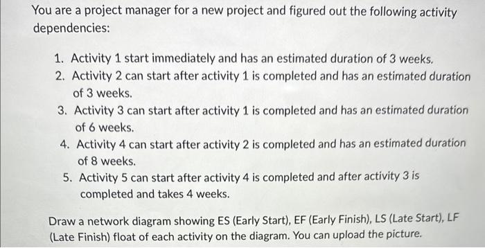 Thanks! You are a project manager for a new