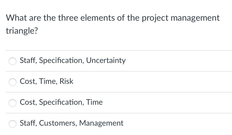 What are the three elements of the project