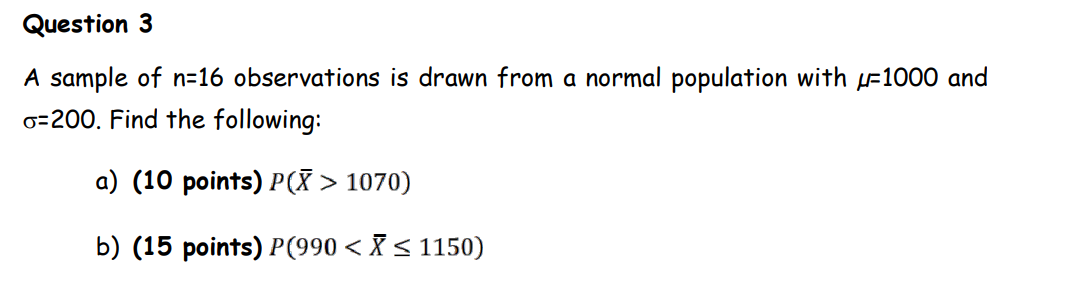 A sample of n=16 observations is drawn from a
