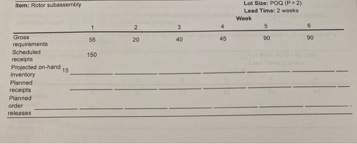 3. The partially completed inventory record for