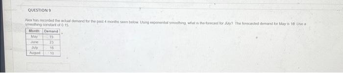 Question 9. PLEASE SHOW STEP BY STEP IN DETAIL ON